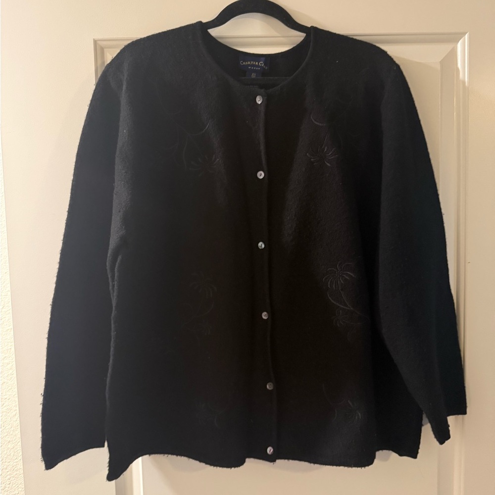 Macy's Charter Club Women's Black Wool Sweater